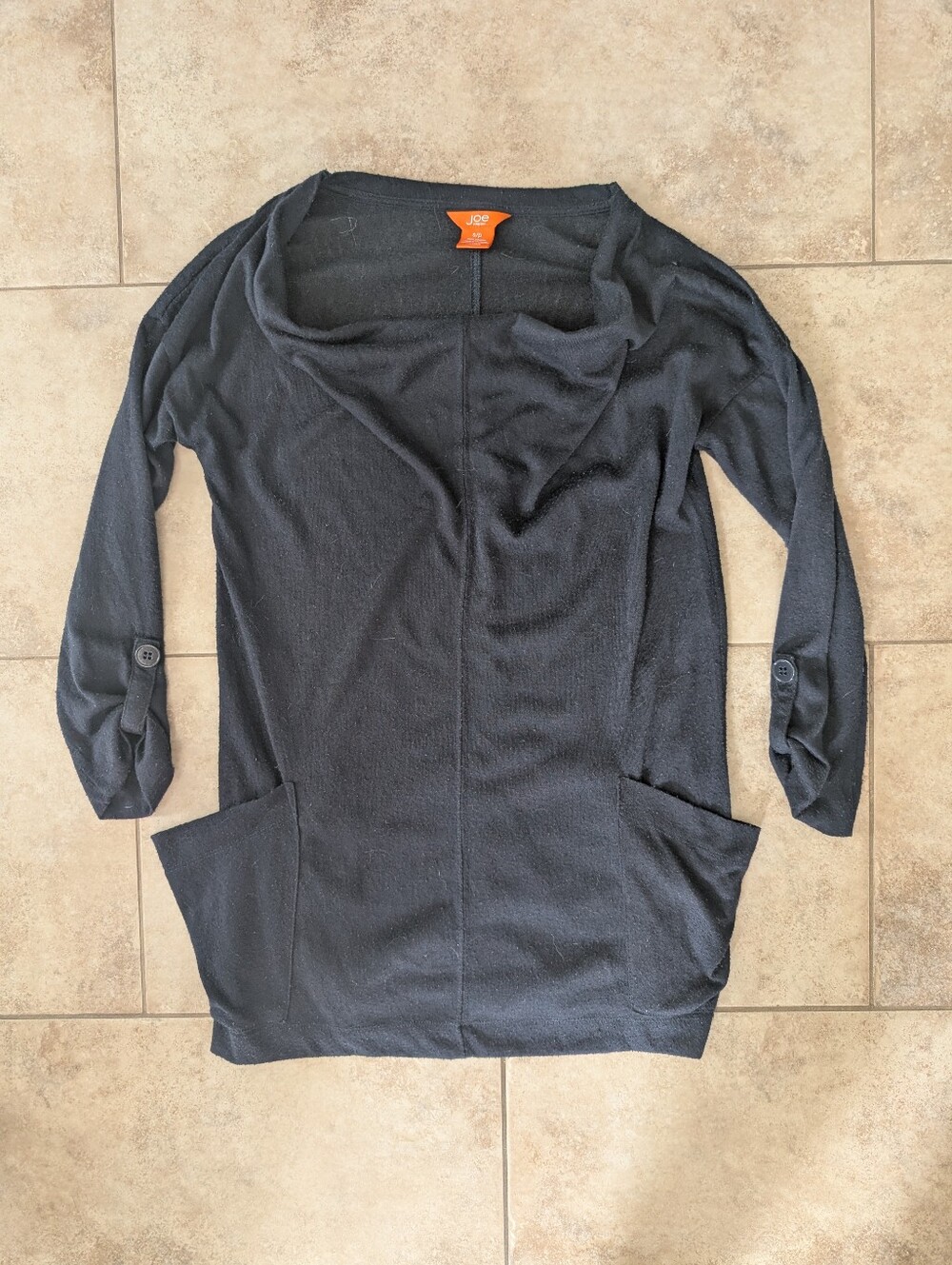 Casual Tunic, Navy Blue, Scowl Neck